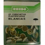 Kit 40 Chinchetas Plastificadas Blancas